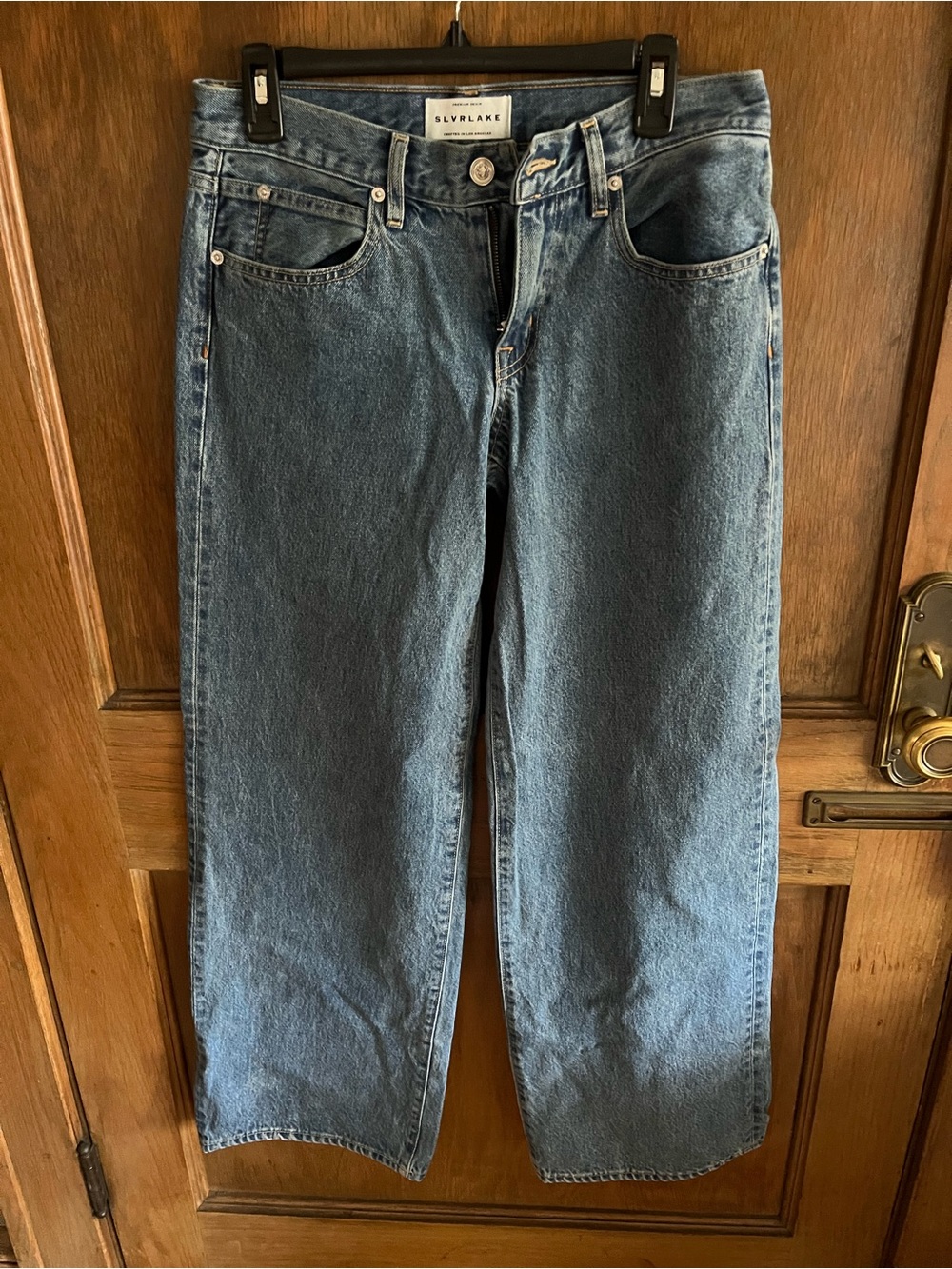 SLVRLAKE Men’s Straight Jeans in Washed Blue Denim